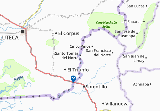 Kaart Plattegrond Santo Tomás del Norte