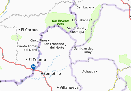 Kaart Plattegrond San Francisco del Norte