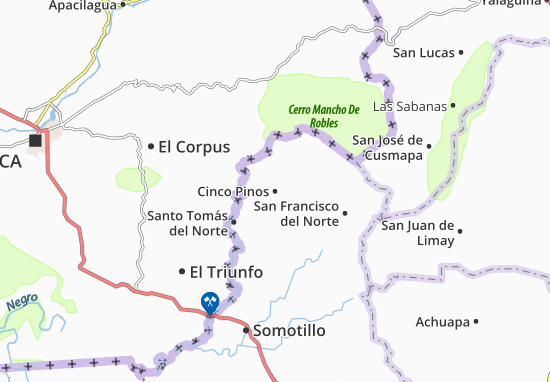 Kaart Plattegrond Cinco Pinos