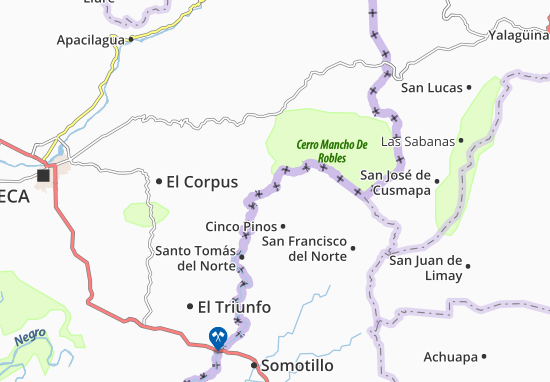 Kaart Plattegrond San Pedro del Norte