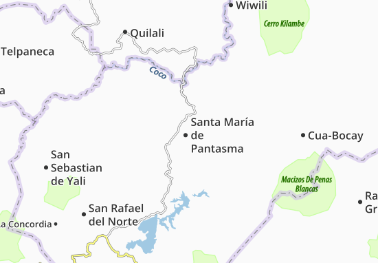Kaart Plattegrond Santa María de Pantasma