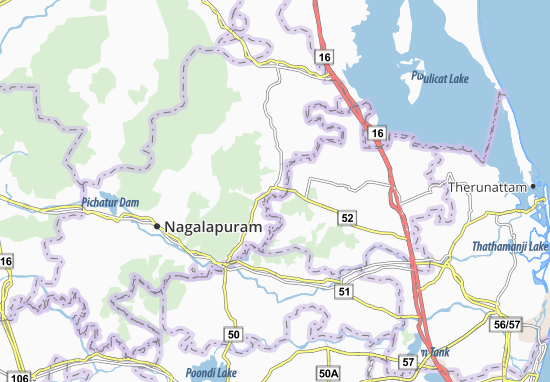 Karte Stadtplan Satyavedu