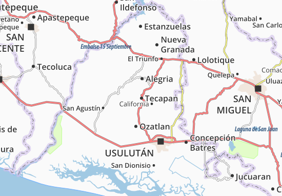 Kaart Plattegrond Tecapan