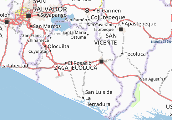 Karte Stadtplan Santiago Nonualco