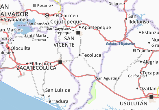 Kaart Plattegrond Tecoluca
