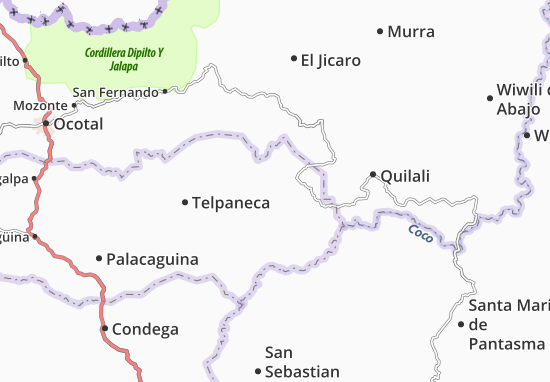 Karte Stadtplan San Juan de Río Coco