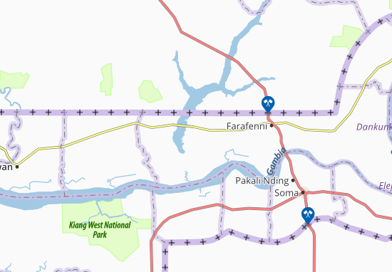 Karte Stadtplan Jally Kunda