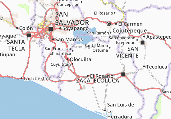 Kaart Plattegrond San Antonio Masahuat