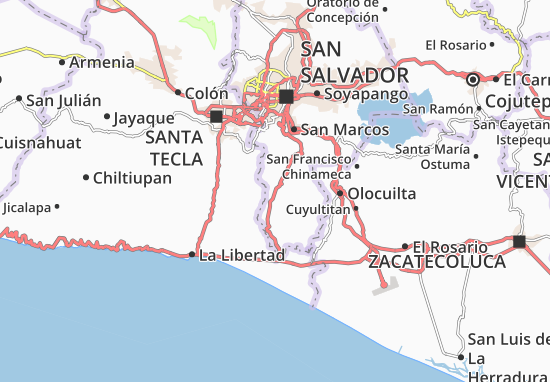 Karte Stadtplan Rosario de Mora