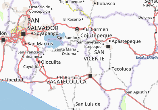 Karte Stadtplan San Pedro Nonualco