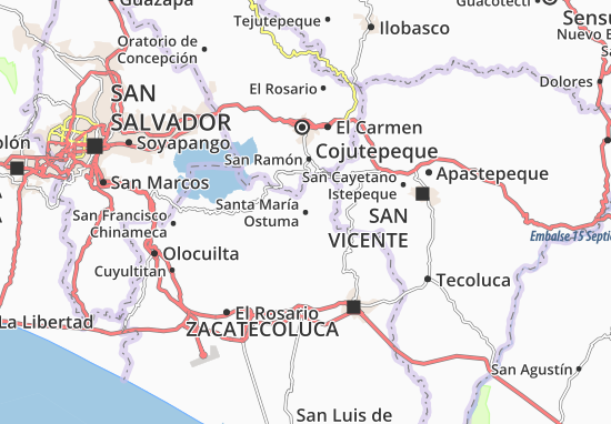 Karte Stadtplan Santa María Ostuma