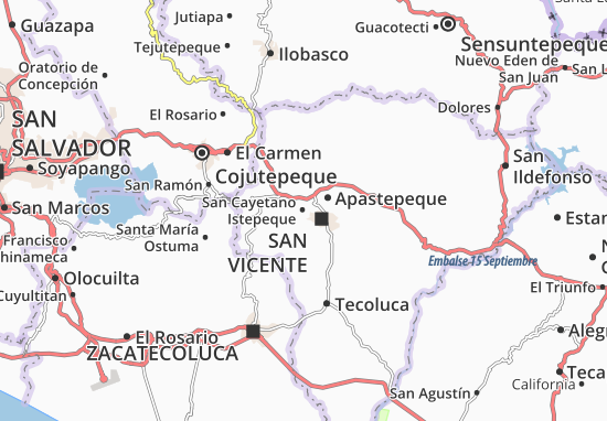 Kaart Plattegrond San Cayetano Istepeque
