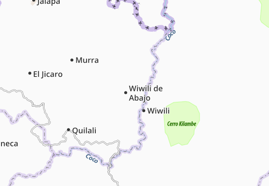 Mapa Wiwili de Abajo