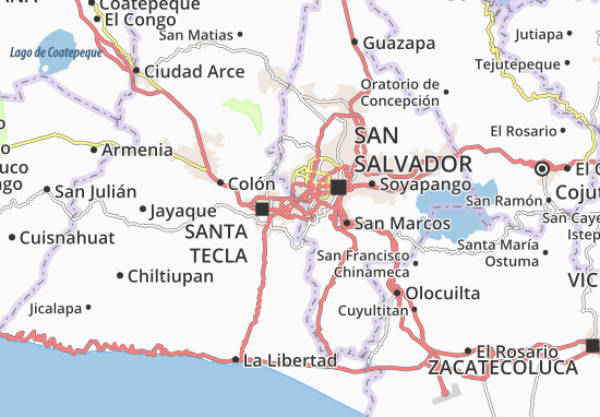 Kaart Plattegrond Antiguo Cuscatlan