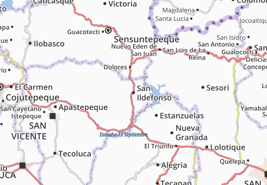 Karte Stadtplan San Ildefonso