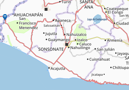 Kaart Plattegrond San Antonio del Monte