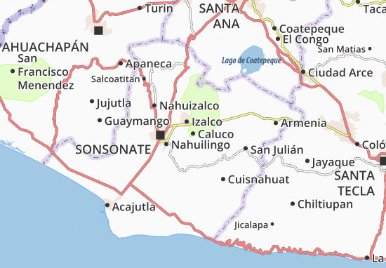 Kaart Plattegrond Caluco