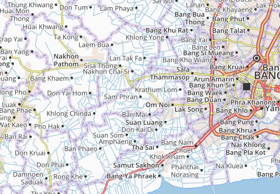 Karte Stadtplan Sam Phran