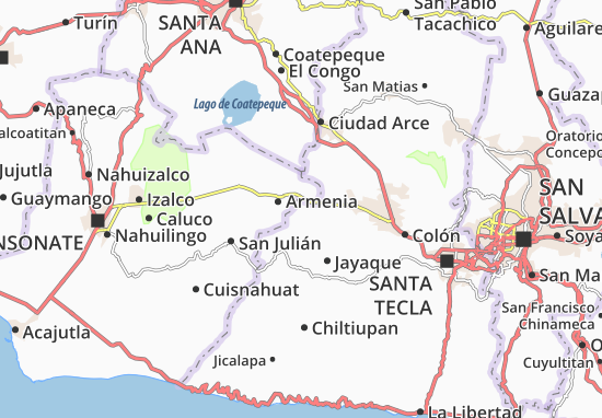 Kaart Plattegrond Sacacoyo