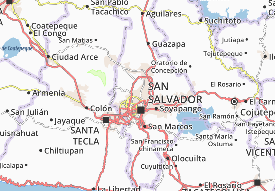 Karte Stadtplan Ayutuxtepeque