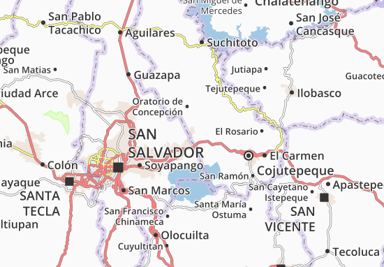 Karte Stadtplan San Bartolome Perulapia