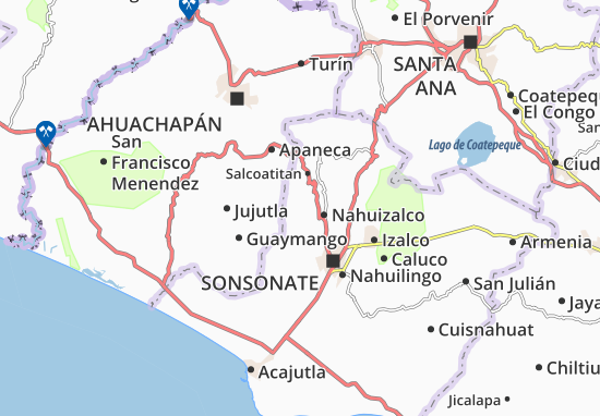 Karte Stadtplan Santa Catarina Masahuat