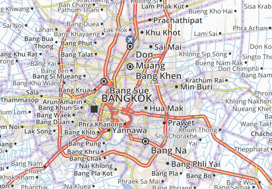 Karte Stadtplan Khlong Chao Khun Sing