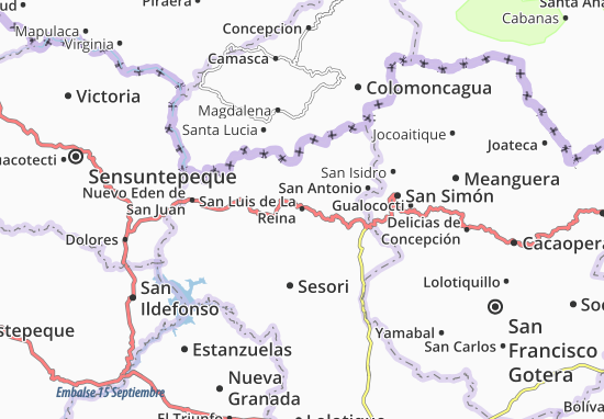 Kaart Plattegrond San Luis de La Reina