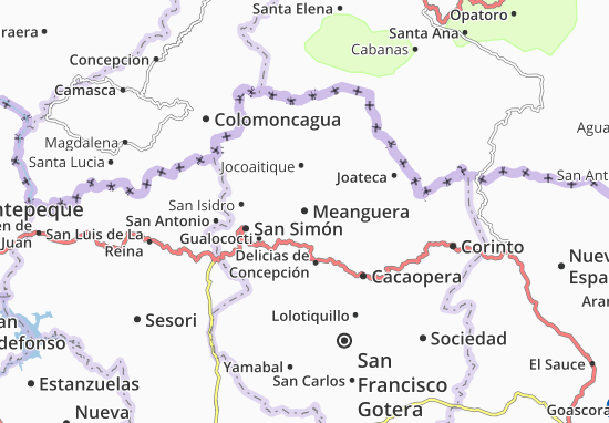 Karte Stadtplan Meanguera