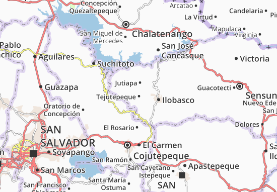 Karte Stadtplan Tejutepeque