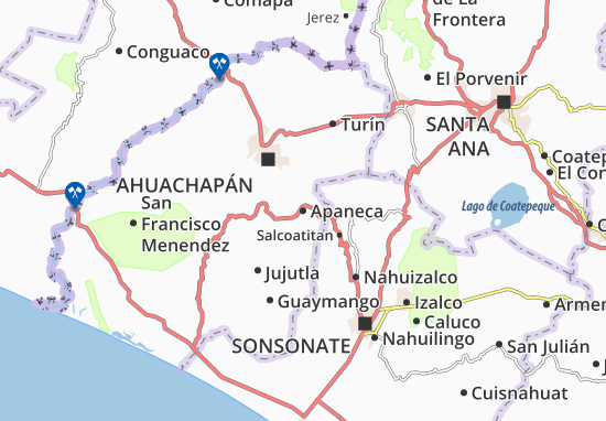 Kaart Plattegrond Apaneca