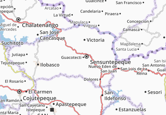 Karte Stadtplan Guacotecti