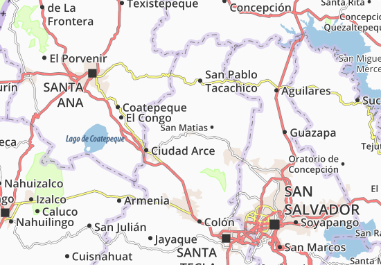 Kaart Plattegrond San Juan Opico
