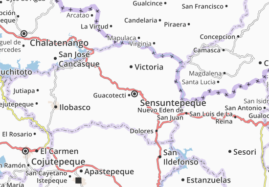 Karte Stadtplan Sensuntepeque