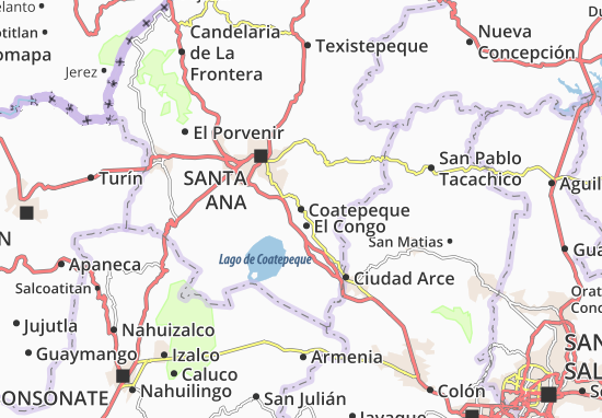 Kaart Plattegrond Coatepeque