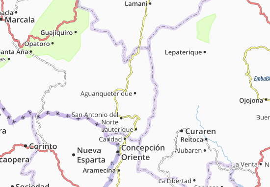 Kaart Plattegrond Aguanqueterique