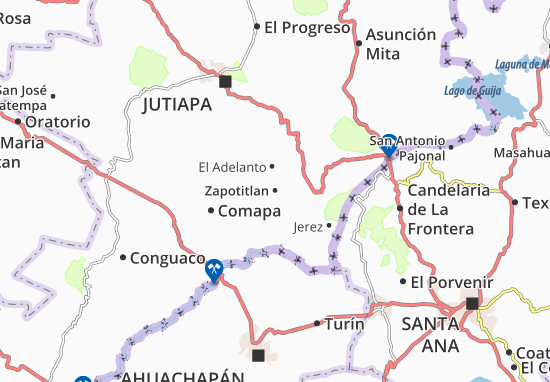 Karte Stadtplan Zapotitlan