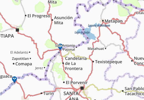 Kaart Plattegrond Santiago de La Frontera
