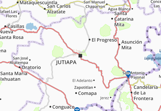 Kaart Plattegrond Jutiapa