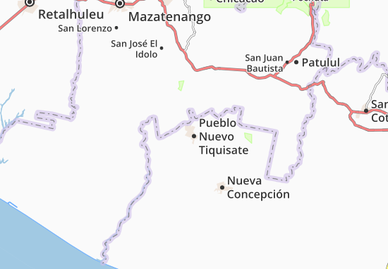 Karte Stadtplan Pueblo Nuevo Tiquisate