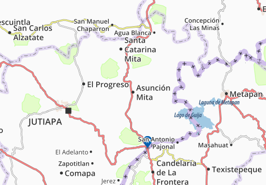 Asunción Mita Map