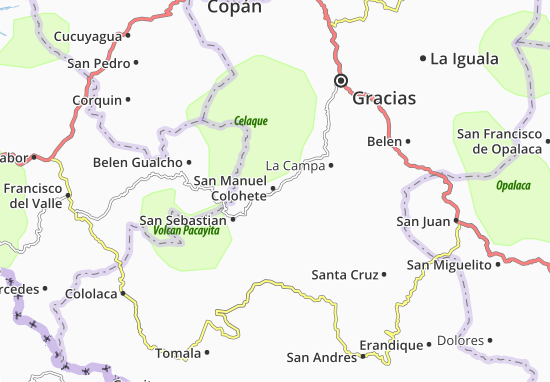 Karte Stadtplan San Manuel Colohete
