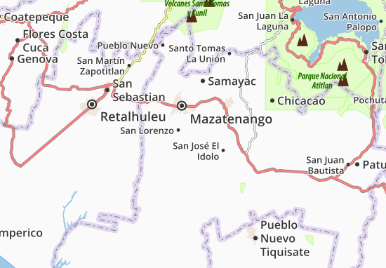 Kaart Plattegrond Santo Domingo Suchitepequez