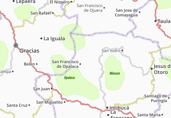 Karte Stadtplan San Francisco de Opalaca