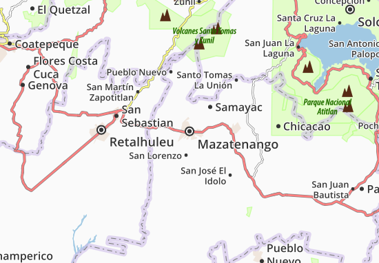 Karte Stadtplan Mazatenango