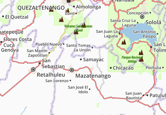 Karte Stadtplan San Pablo Jocopilas