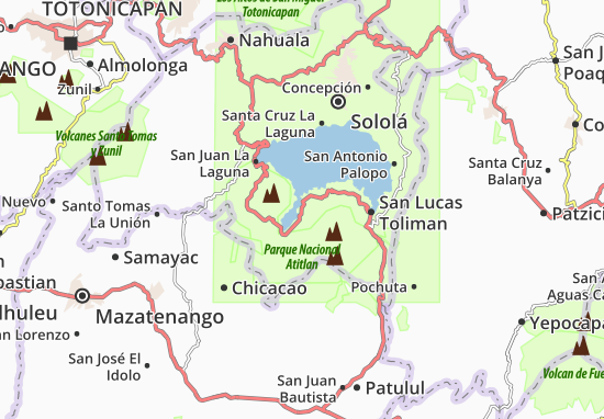 Karte Stadtplan Santiago Atitlán