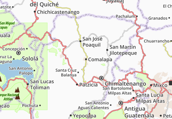 Karte Stadtplan Comalapa
