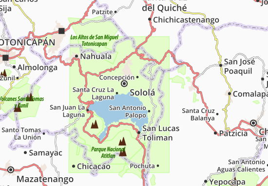 Kaart Plattegrond Panajachel