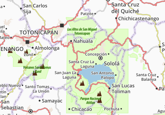 Karte Stadtplan Santa Lucia Utatlan